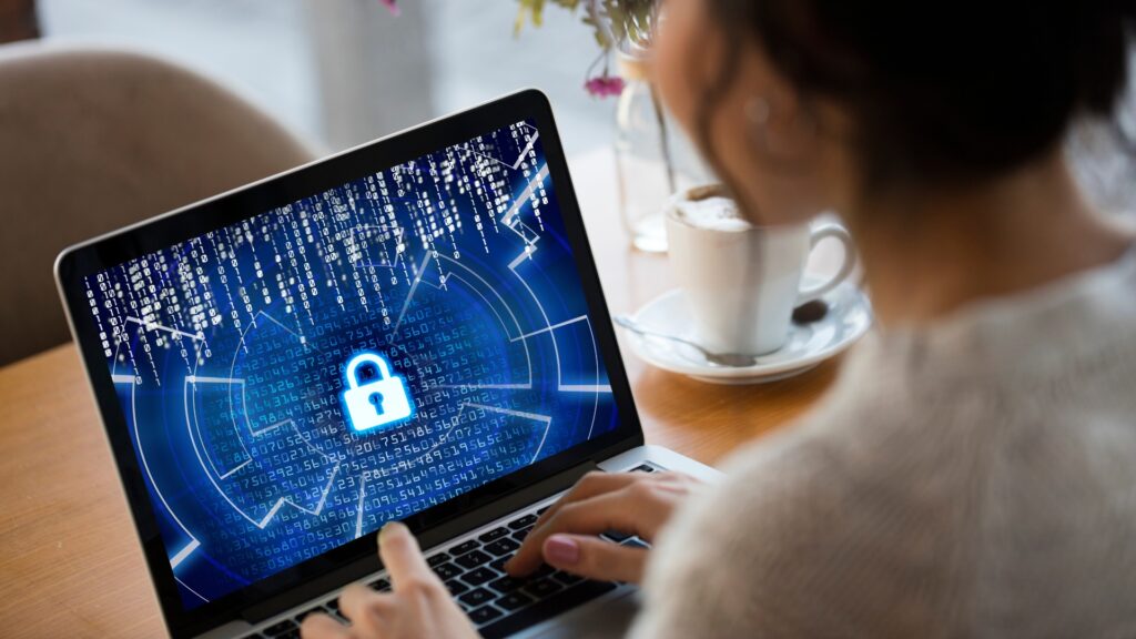 Lady in Ipswich being locked out of her computer due to a cyber attack